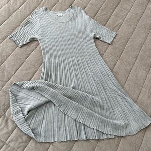 Cooperative Light Gray Ribbed Midi Dress